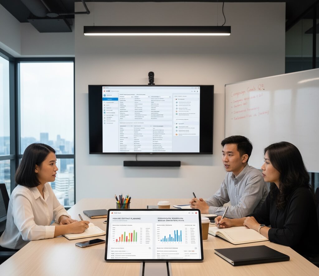 AI SEO team planning Malaysia bilingual content with dashboards for English and Bahasa Malaysia